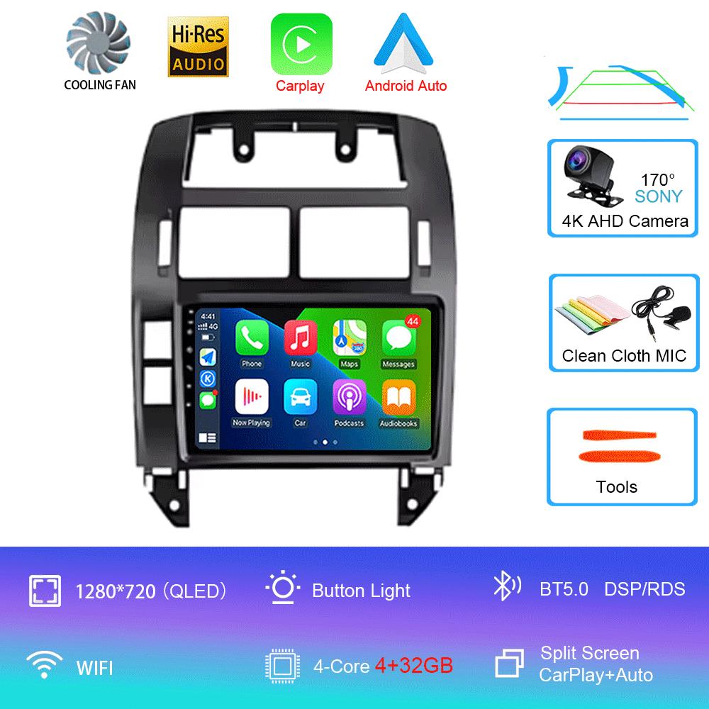 For Volkswagen VW Polo MK4 6Q 9N 9N3 2004- 2009 Car Radio Android 14 Auto Multimedia Video Player GPS Carplay QLED Screen Stereo