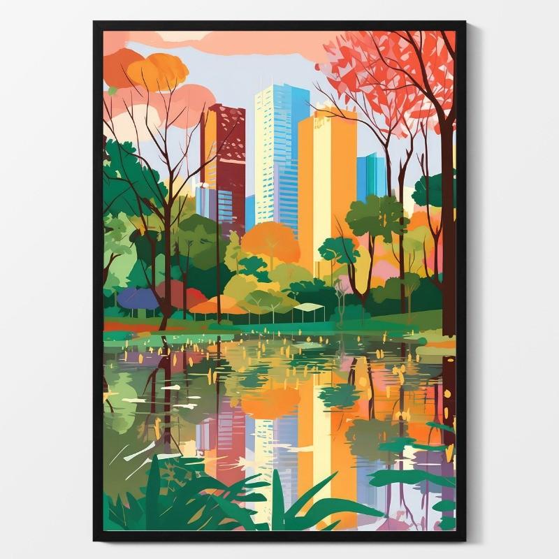 Colorful Abstract Travel Landscape Poster Greek Architectural Scenic Spots Canvas Painting Boho Wall Art Living Room Home Decor