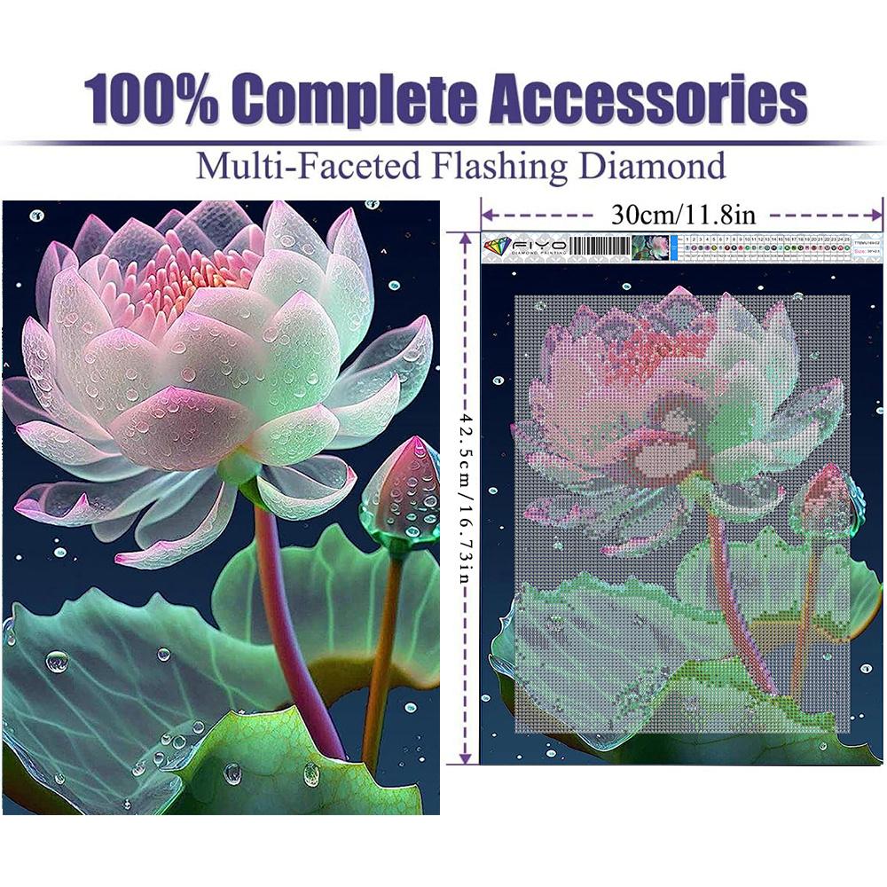 

5D алмазная живопись, полная круглая дрель, алмазная тыква, лотос, алмазная живопись, ручная работа, сделай сам, алмазная мозаика, украшение дома Without a frame белый