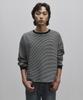 Lollingseutyudio Drop Shoulder Cotton Striped T-Shirt Black
