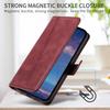 For Honor 600 Lite 5G Leather Wallet Case with Strap Solid Color Phone Stand Cover