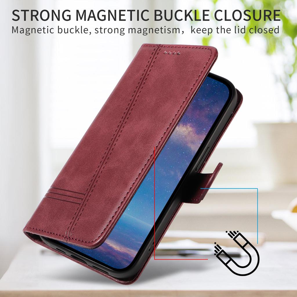 For Honor 600 Lite 5G Leather Wallet Case with Strap Solid Color Phone Stand Cover