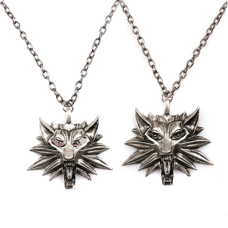 The Witcher Alloy Wolf Head Necklace Featuring Electroplated Alloy Material For Casual Wear