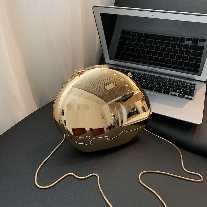 

Вечерний клатч в форме гусиного яйца: Женская высококлассная роскошная текстурированная сумка-кроссбоди на цепочке золотой