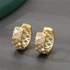 Charm Female White Zircon Stone Hoop Earrings Gold Color Simple Oval Wedding Jewelry For Women