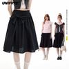 Bowknot Plaid A-Line Midi Skirt