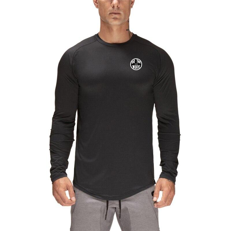 Do The Work  Men's Autumn Slim Fit Round Neck Prnted Quick-drying Fashion Breathable Bodybuilding Fitness Workout T-shirt