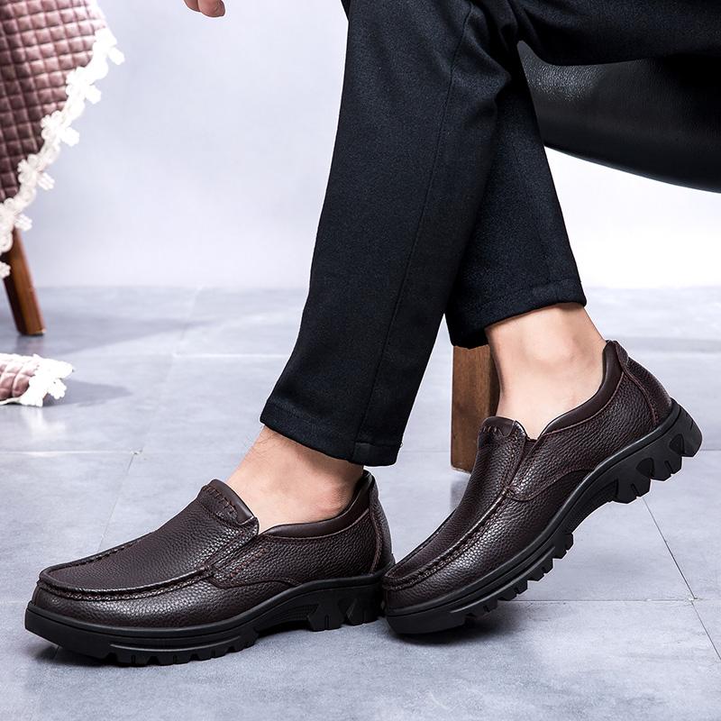 Fashion 2025 Fashion Trend Leather Mens Loafers Handmade Business Shoes Male Treking Footwear Vintage Leisure Walk Casual Mens Shoes