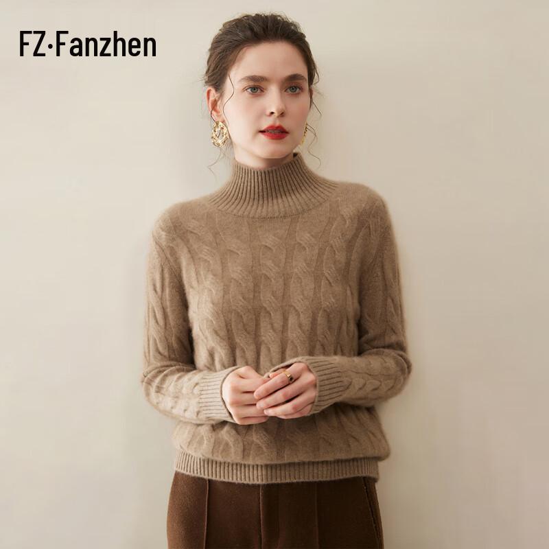 Женский утолщенный свитер с высоким воротником из 100% кашемира Fanzhen L
