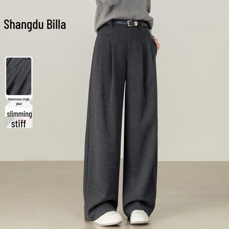 

SHANGDUBILA Women s Wool Blend Straight-Leg Casual Trousers L
