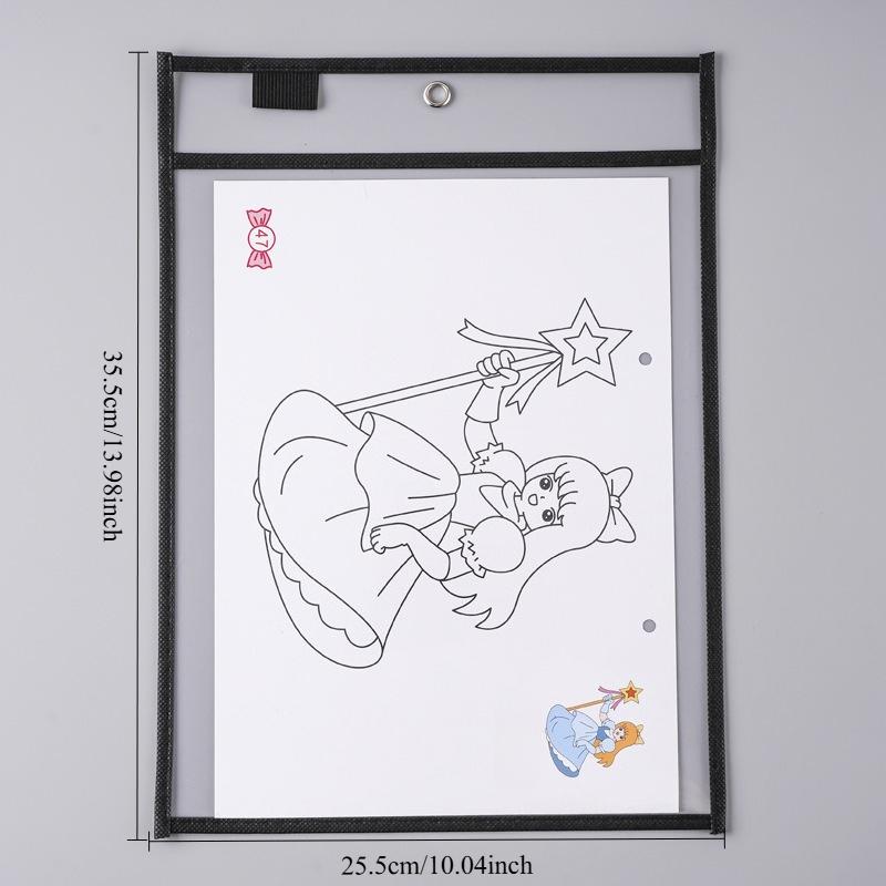 5PCS 25.5 * 35.5 File Cover Hanging Storage PET Transparent Dry Wipe Bag