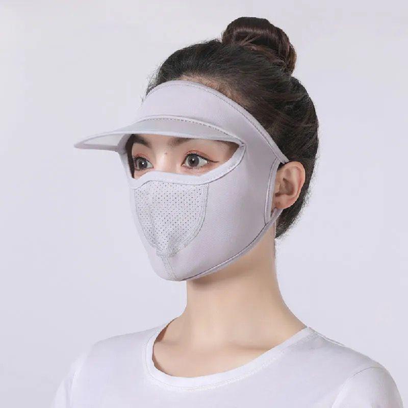 Sonnenschutz-Linsenmaske, abnehmbar, für Damen, Frühling und Sommer, Anti-Ultraviolett-Sonnenschutz, Fahrradfahren, staubdicht, verstellbare Hutmaske