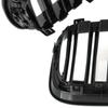 BMW X3 F25 11-14 Grille Inserts Between Headlights (Kidneys) Left + Right Set, Black Glossy Double Bar