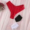 Low-rise Cotton Crotch Seamless Solid Color Women Panties Sexy See-Through Hollow Lace Briefs
