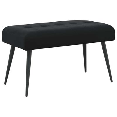 Button Tufted Bench Black 80 X 40 X 46 Cm Velvet
