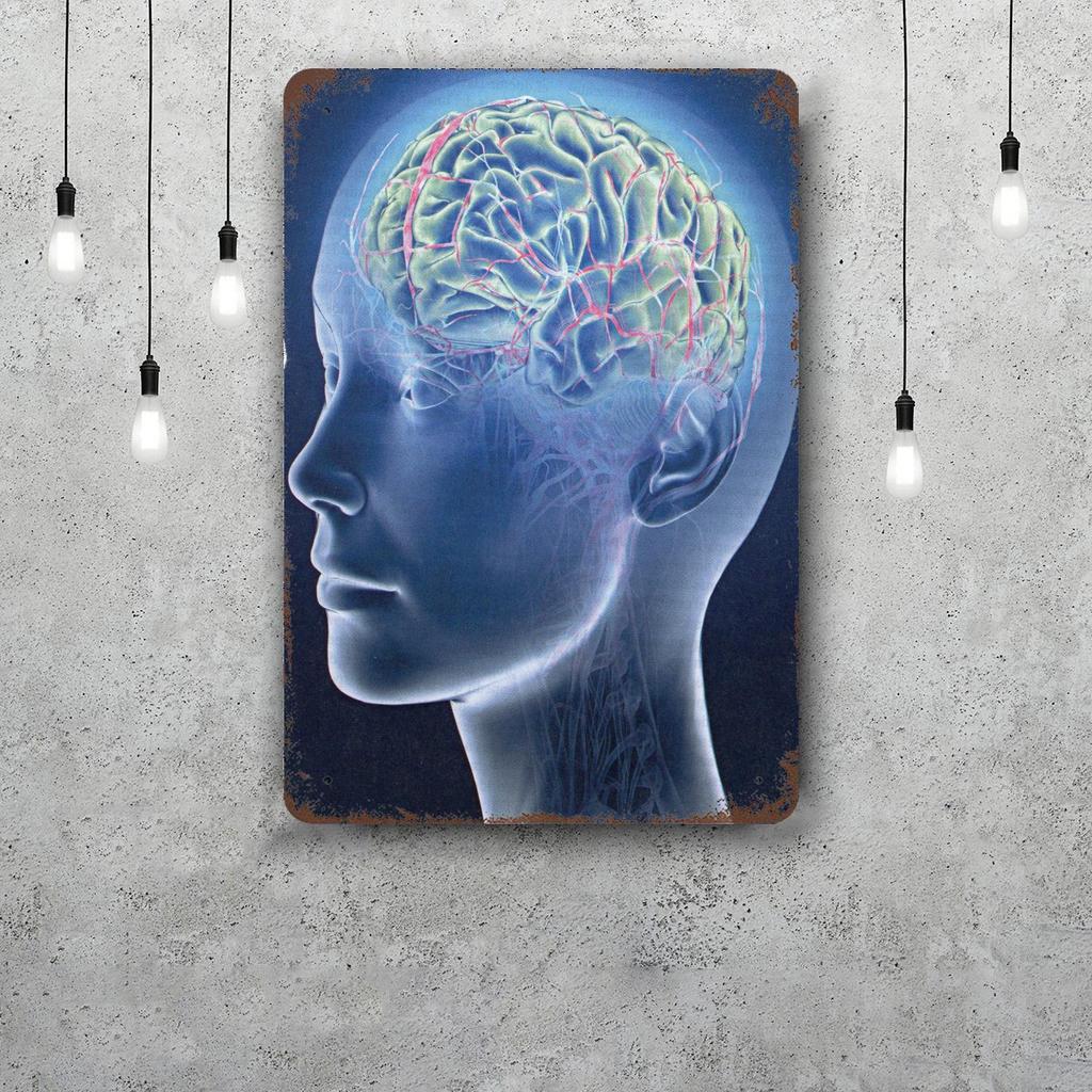 Brain Funny Bar Metal Sign Retro Plaque Vintage Sign Alcohol Drinker Pub Club Man Cave Kitchen Wall Decoration