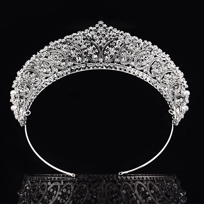 Wedding Crown Headband with Pearl Design Wedding Hair Accessories Luxury Jewelry for Women Zircon Tiaras BC4955 Corona Princesa