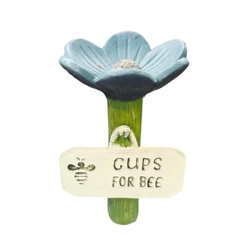 

Bee Waterers For Garden Bee Pollinator Feeder Drinking Cups Flower Shape Watering Stations Colorful Butterfly Hygienic Cups синий