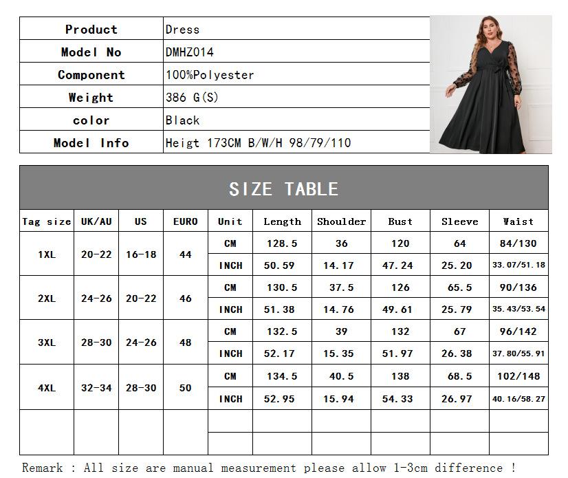 Station explosion high waist large size dress autumn and winter new V-neck lace long sleeve lace-up dress women