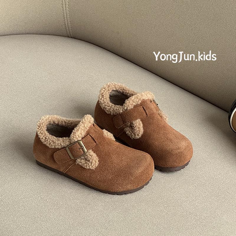 2025 Winter Kids' Birkenstock Soft Sole Moccasins: Trendy, Warm Cotton Shoes for Boys and Girls