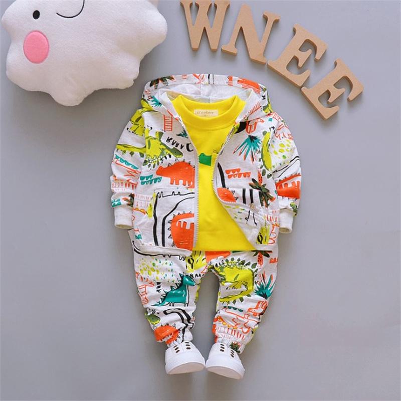 

Весенне-осенний детский повседневный свитер из трех предметов с длинными рукавами, комплект для мальчиков 90 жёлтый