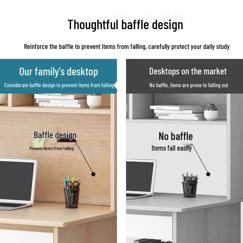 Modern Computer Desk with Bookshelf & Storage for Home, Office, Bedroom & Study Room