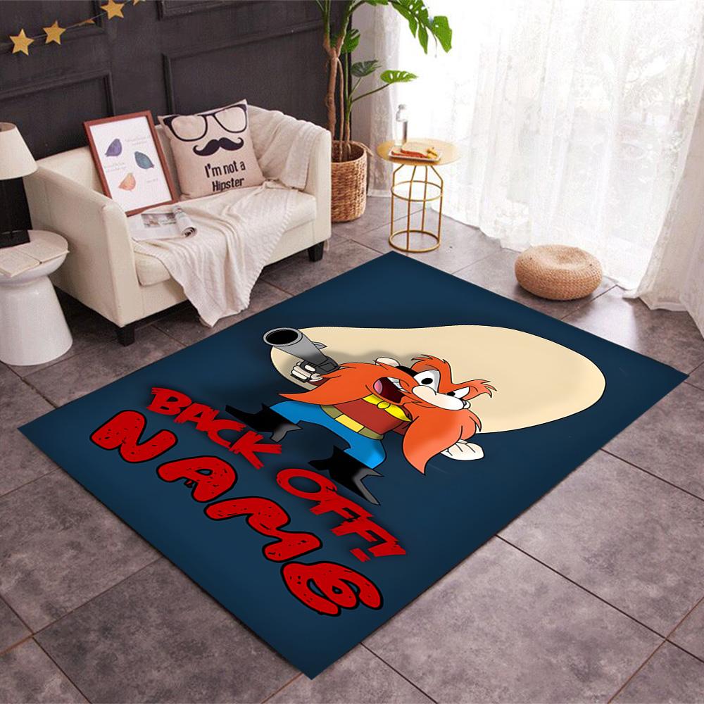 Looney Unique Rod. Personalized Text Floor Rug Office Rug Design for Entryway Dining Room Decorate room Hallway Anti-slip Rug Anime Office Decor