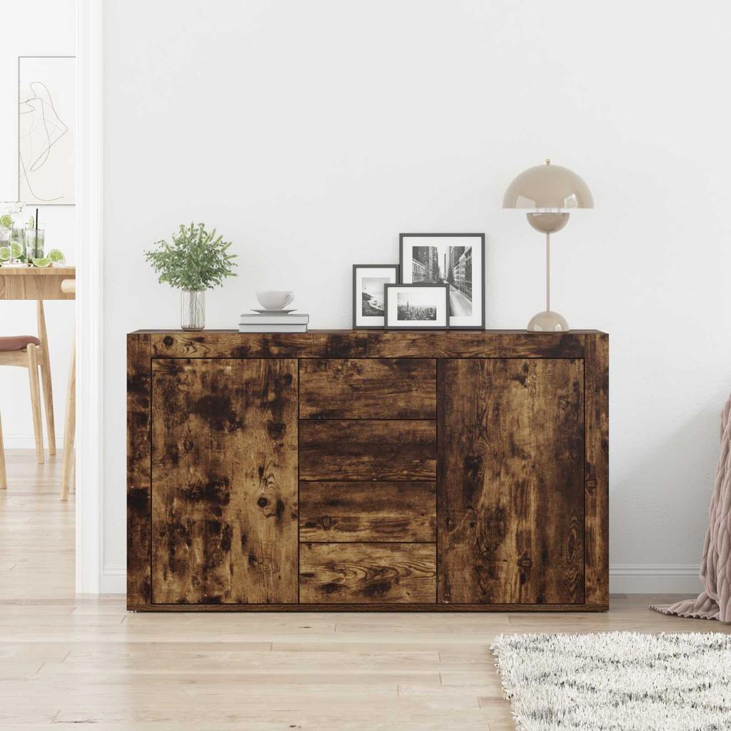 Sideboard Smoked Oak 120 x 36 x 69 cm Wood Based Material