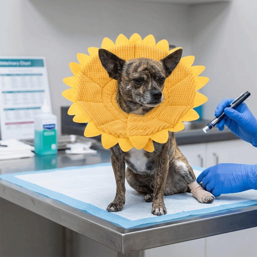 

Adjustable Fit et Recovery Collar Sunflower Shaped Dog Cone Collar Daily Wound Care S