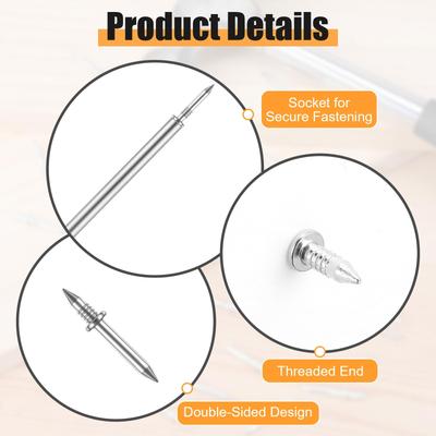 Double Head Skirting Thread Seamless Nails Invisible Security Screws & Nails for Molding Skirting Line Without Marks Nail Set