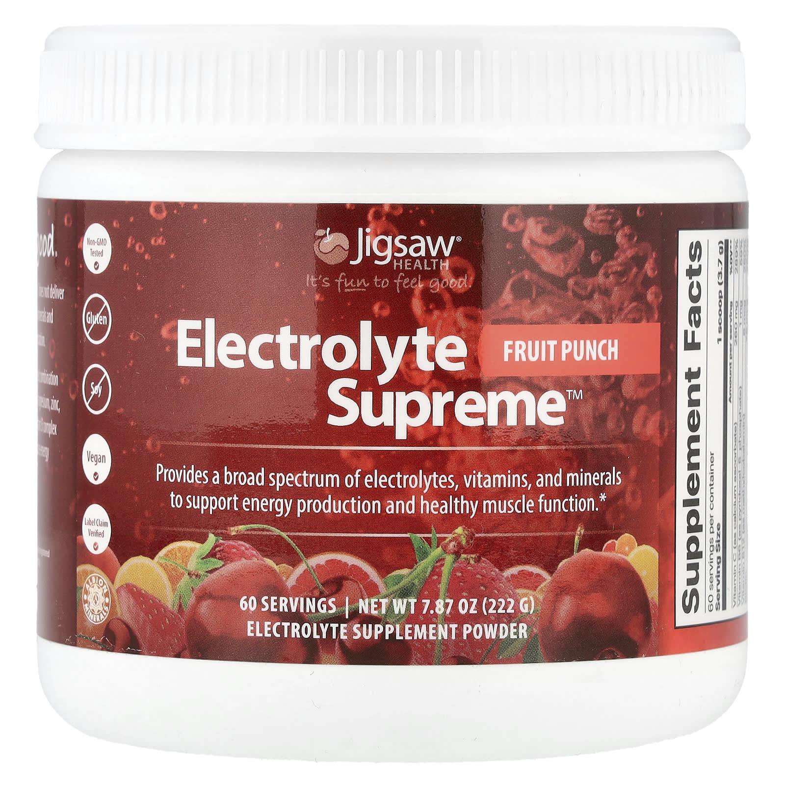 

Electrolyte Supreme™, Fruit Punch, 222G(7.87Oz)