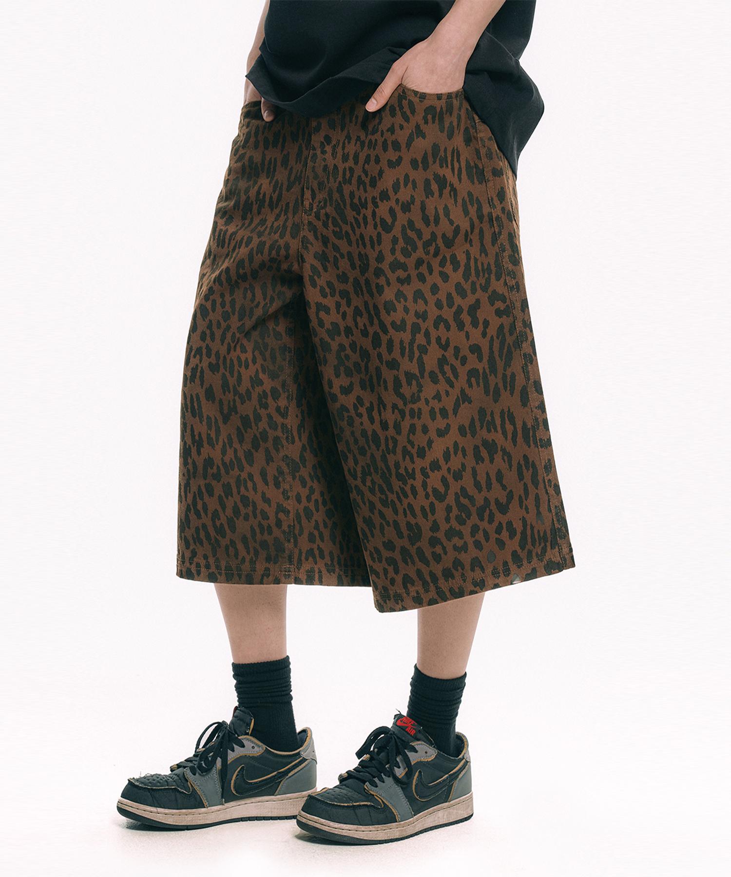 MOO Washed Leopard Bermuda Shorts -