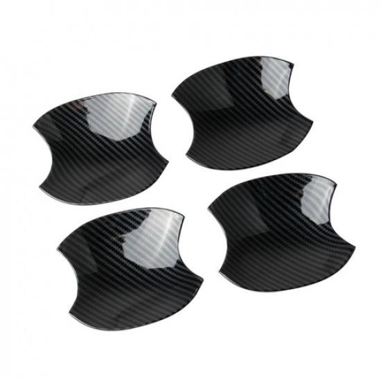 Carbon Fiber Style Door Handle Bowl Anti-Scratch Cover Trim For Toyota Tundra