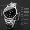 2PCS/Set Fashion Men Business Watches Casual Mens Analog Quartz Watch Reloj Hombre