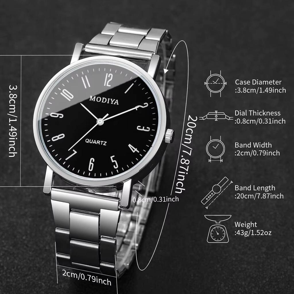 2PCS/Set Fashion Men Business Watches Casual Mens Analog Quartz Watch Reloj Hombre