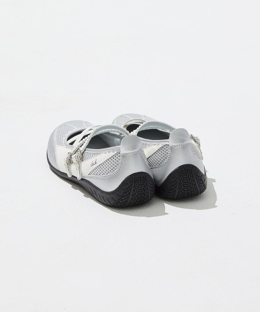 Clcl Nudge Strap Flat Shoes - Silver