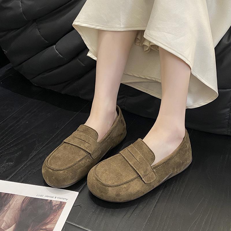 

Grape mother same shoes retro British style one-pedal lazy loafers women s 2025 autumn new soft-soled single shoes 40 темно-зеленого