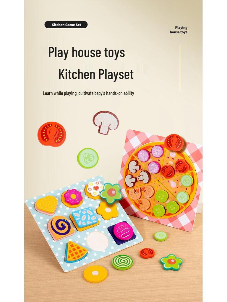 Toddler Pretend Play Pizza & Cookies Velcro Set - Immersive Simulation Toy Gifts