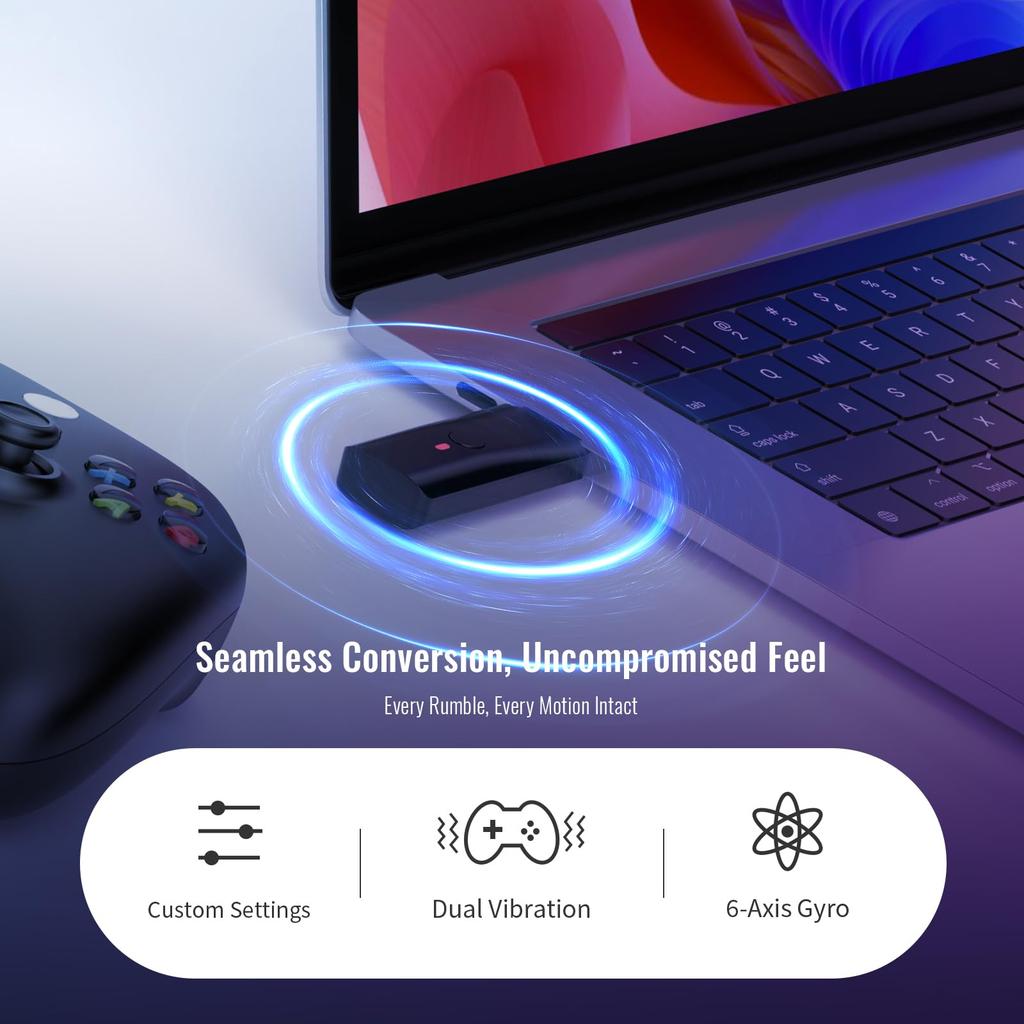 EJGAME Deck Plattform Controller Adapter Kompatibel mit allen PS5 Spielen Gyrosensor Vibrationsfunktion Tastenbelegung Turbo-Feuerfunktion Ein-Tasten-Kombination