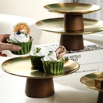 1PC Stainless Steel High Foot Fruit Plate Simple Candy Plate Dessert Plate Light Luxury