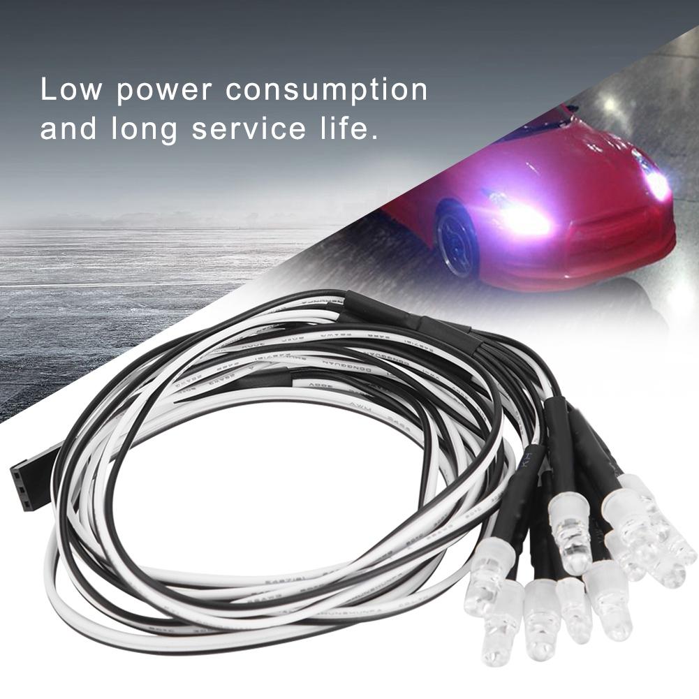 12PCS 5mm3mm Headlights and Taillights LED Lights RC Model Drift Car Accessory