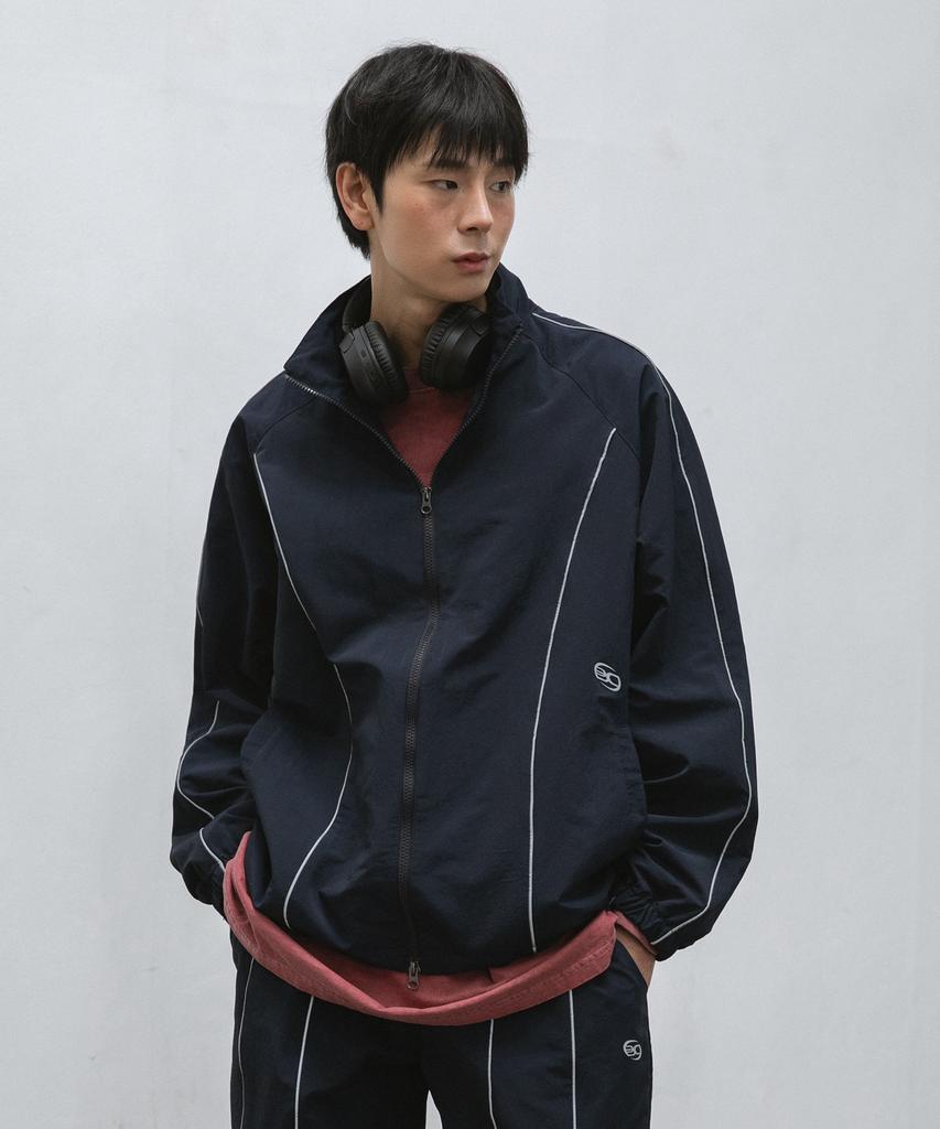 Burning Capone Bc Scotch Windbreaker Jacket (Navy)