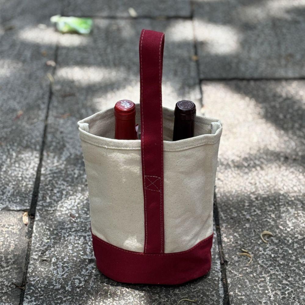 Thickened Wine Tote Bag Double Bottle Birthday Gift Bag Portable Wine Bottle Carrier  Wedding