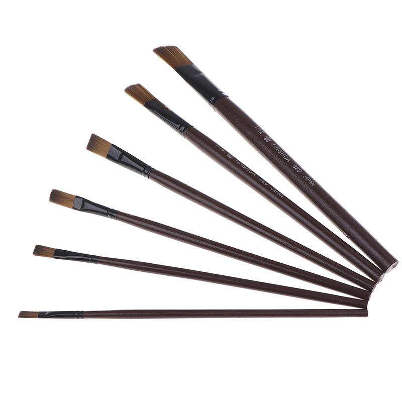 6Pcs/Set Nylon Acrylic Oil Paint Brushes For Art Artist Supplies Watercolor Pen