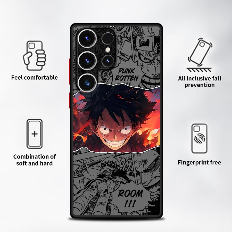 One Piece Anime Luffy Funda Back Phone Cover Case for Samsung Galaxy S23 FE S21 S20 FE Note 20 Ultra 10+ S25 Ultra S24 Plus S26