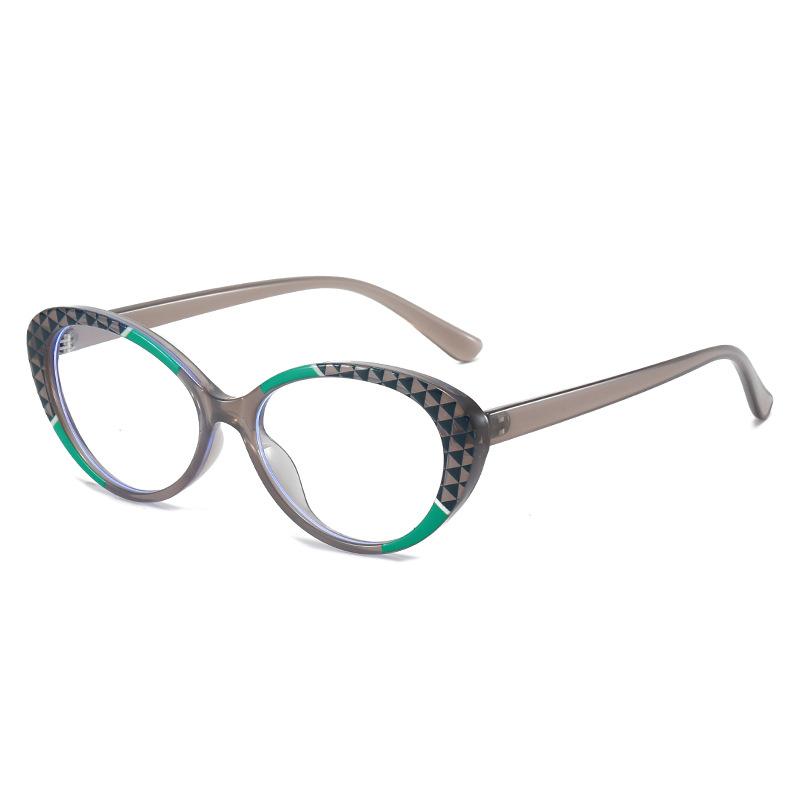 Color Matching Flat Mirror, Contrasting Color Cat Eye Versatile Small Frame Glasses Frame Female