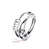 European and American Vintage Old Thai Silver Color Ring Fashion Temperament Female Three-ring for Smart Index Finger Ri