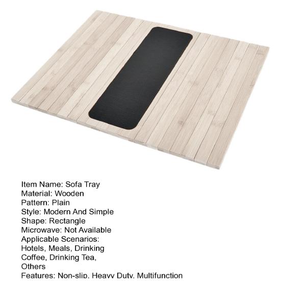 Dřevěný podnos na područku pohovky Protiskluzový multifunkční obdélník pro vysoké zatížení Skládací pohovka Loketní opěrka Káva