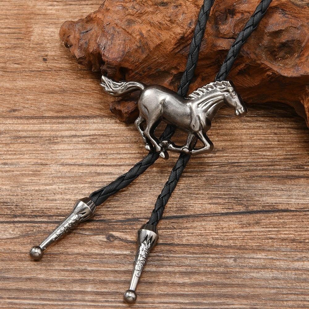 Western Cowboy Bolo Tie Personality Adjustable Rope Retro Alloy Bolo Tie Vintage Plating Retro Fashion Cowboy Rope
