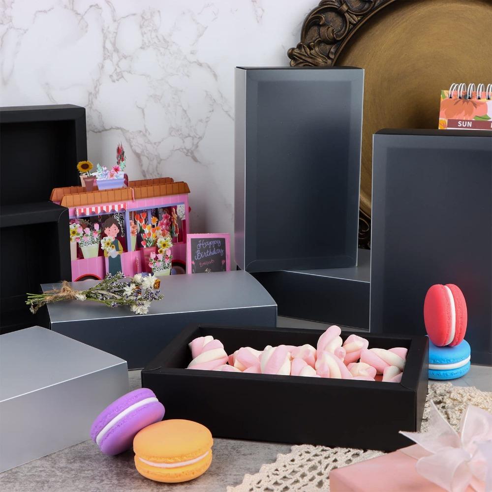 8 ks Obdélníkové zásuvkové kraftové krabičky Kartonové dárkové balicí krabice s matným víčkem Festivalová dárková balicí krabice na párty výslužky, šperky, mýdlo